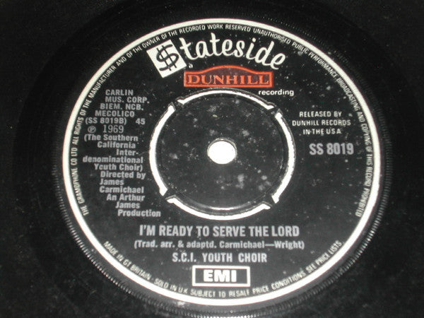 The Southern California Interdenominational Youth Choir : O Happy Day (7", Single)