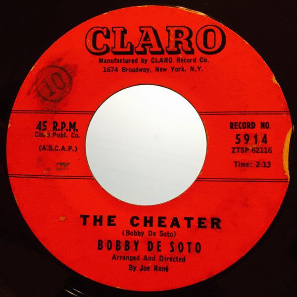 Bobby De Soto : The Cheater (7", Single)