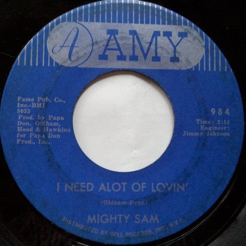 Mighty Sam : Talk To Me, Talk To Me / I Need Alot Of Lovin (7")