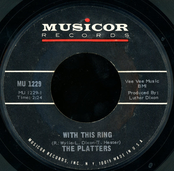 The Platters : With This Ring (7", Single, Styrene)