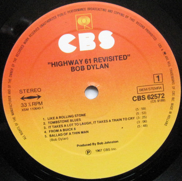 Bob Dylan : Highway 61 Revisited (LP, Album, RE)