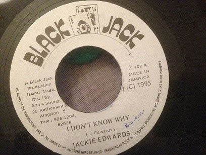 Jackie Edwards : I Don't Know Why / Do You Believe In Love  (7", Single, RE, RP)