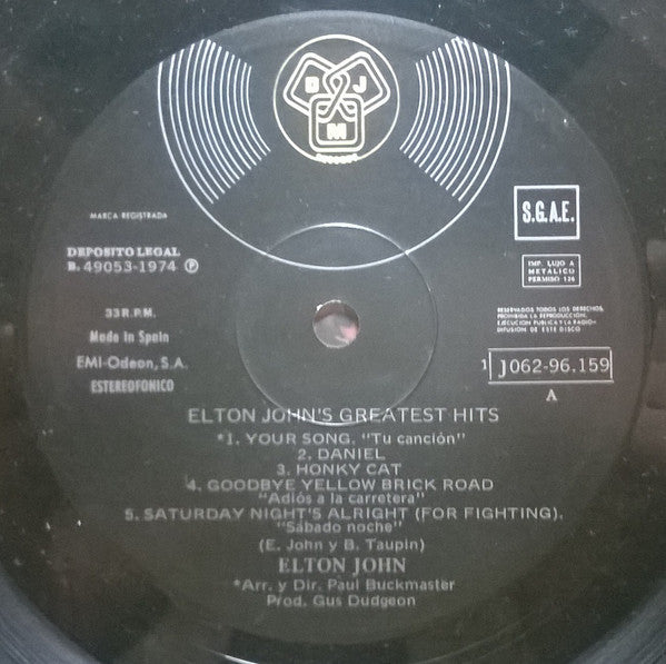 Elton John : Greatest Hits (LP, Comp)