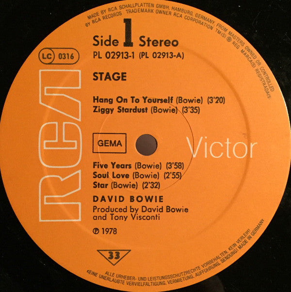 David Bowie : Stage (2xLP, Album)