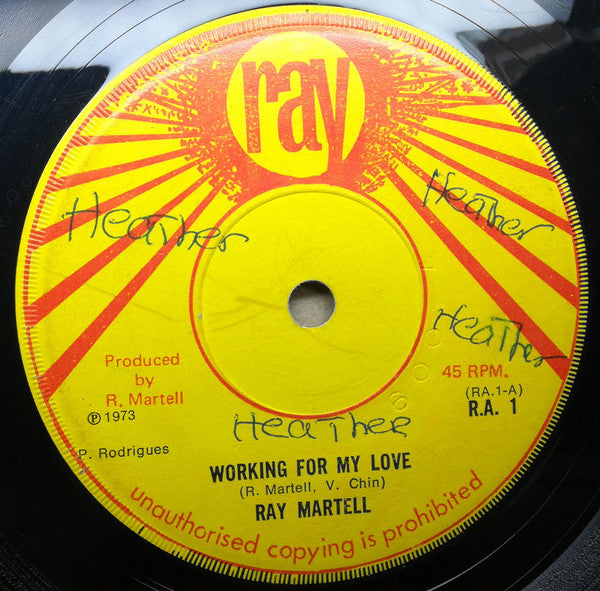 Ray Martell : Working For My Love (7", Single)