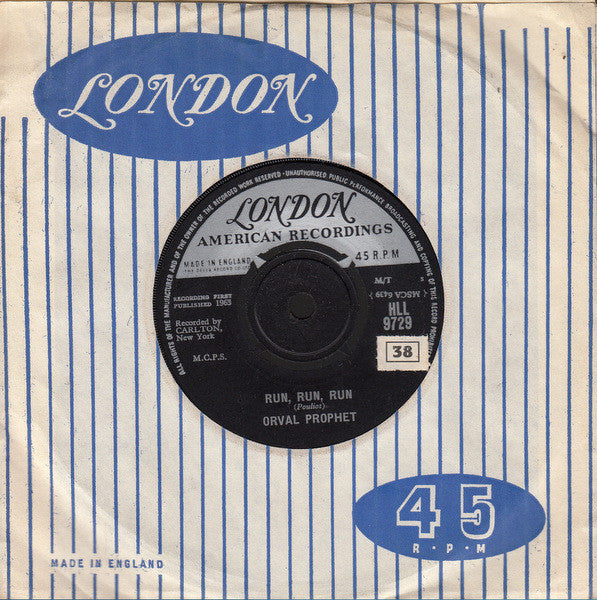 Orval Prophet : Run, Run, Run (7", Single)