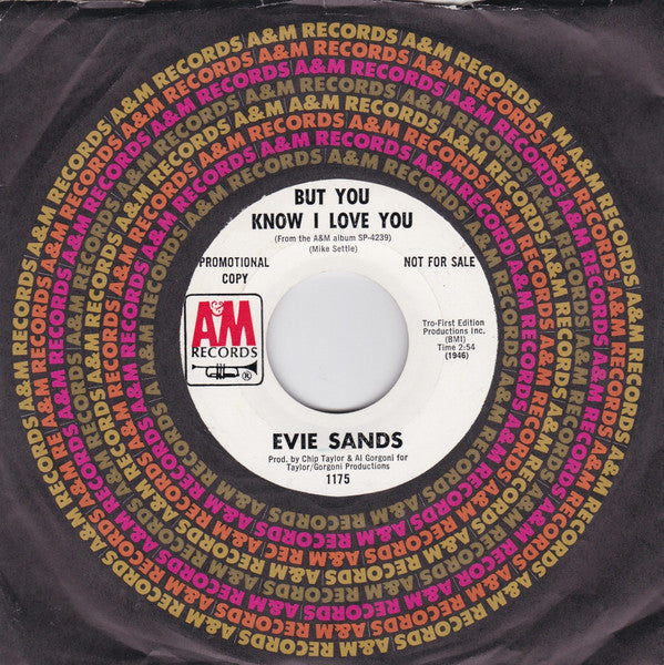 Evie Sands : But You Know I Love You (7", Single, Promo)