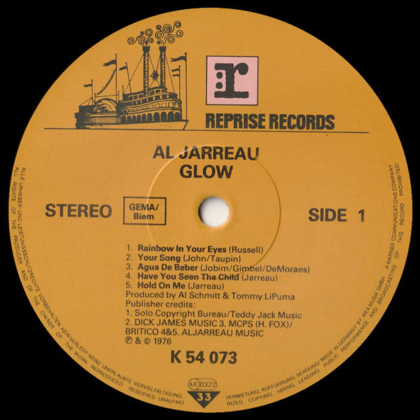 Al Jarreau : Glow (LP, Album, RE)