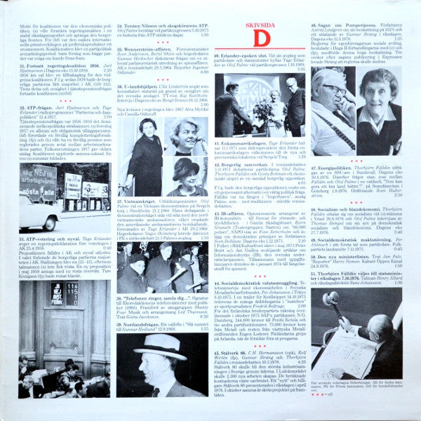 Various : Politik I Sverige 1932 - 1976 (2xLP, Album, Comp)