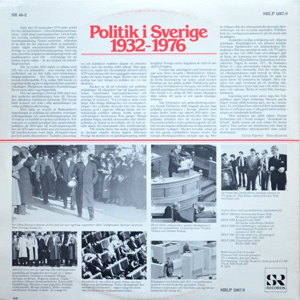 Various : Politik I Sverige 1932 - 1976 (2xLP, Album, Comp)