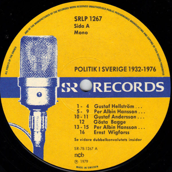 Various : Politik I Sverige 1932 - 1976 (2xLP, Album, Comp)