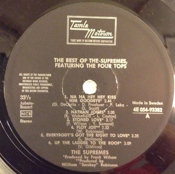 The Supremes Featuring Four Tops : The Best Of The Supremes Featuring The Four Tops (LP, Comp)