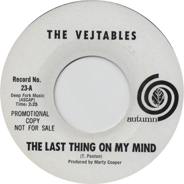 The Vejtables : The Last Thing On My Mind (7", Single, Promo)