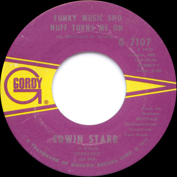 Edwin Starr : Funky Music Sho Nuff Turns Me On / Cloud Nine (7")