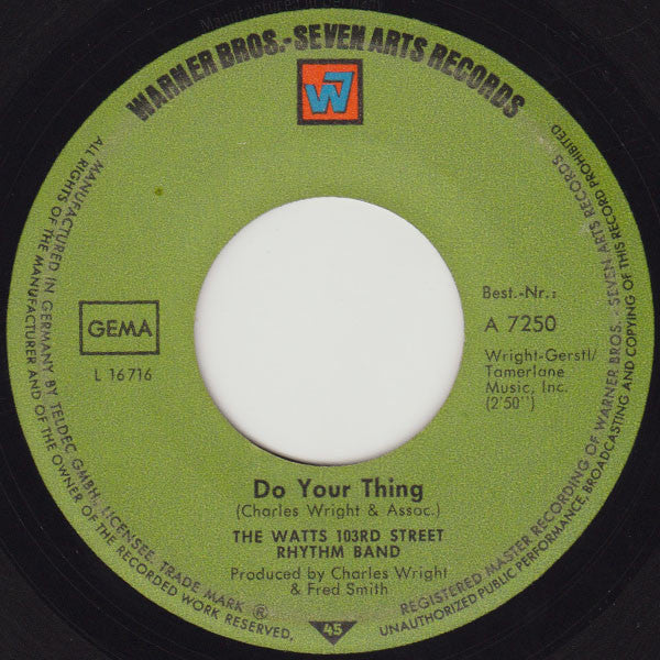 Charles Wright & The Watts 103rd St Rhythm Band : Do Your Thing / A Dance, A Kiss And A Song (7", Single)