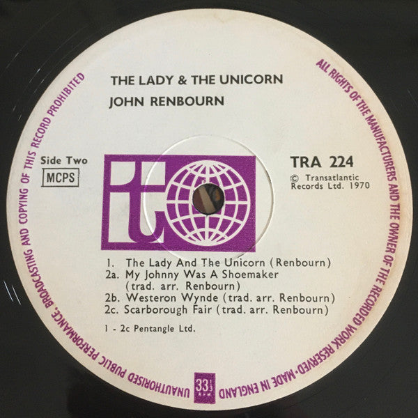 John Renbourn : The Lady And The Unicorn (LP, Album)