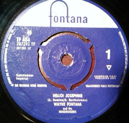 Wayne Fontana & The Mindbenders : Hello Josephine / Road Runner (7", Single)