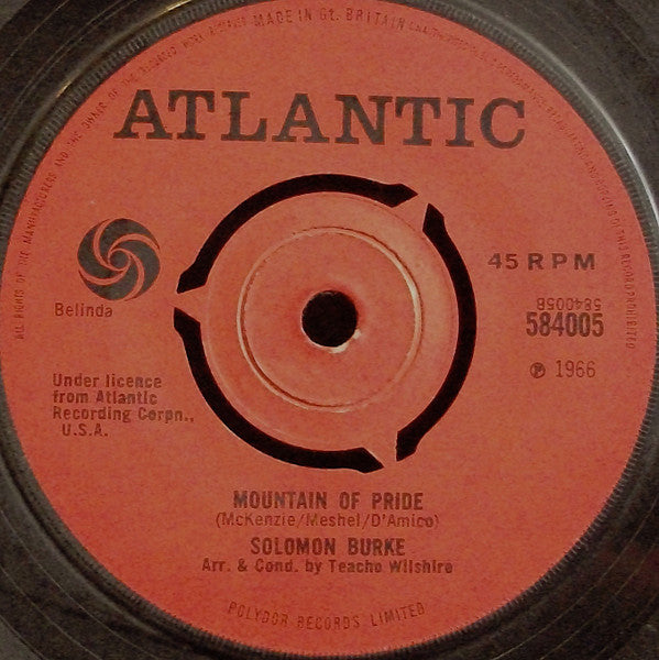 Solomon Burke : I Feel A Sin Coming On (7", Single, 3-P)