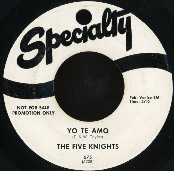 The Five Knights Featuring Issacher : Miracle / Yo Te Amo (7", Promo)