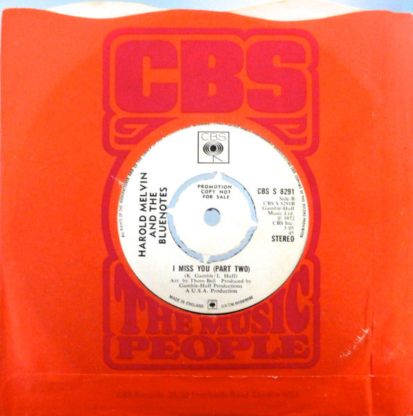 Harold Melvin And The Blue Notes : I Miss You (Part One) (7", Single, Promo)