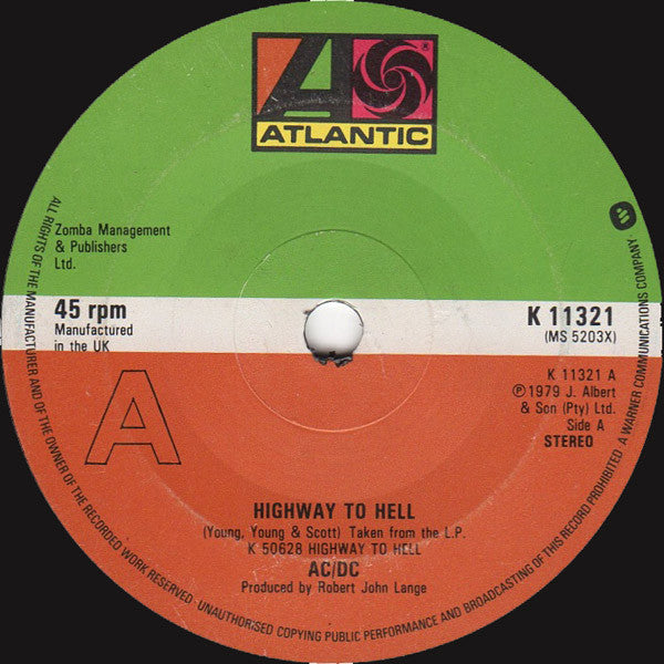 AC/DC : Highway To Hell (7", Single)