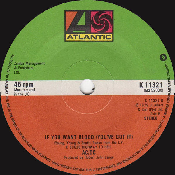 AC/DC : Highway To Hell (7", Single)