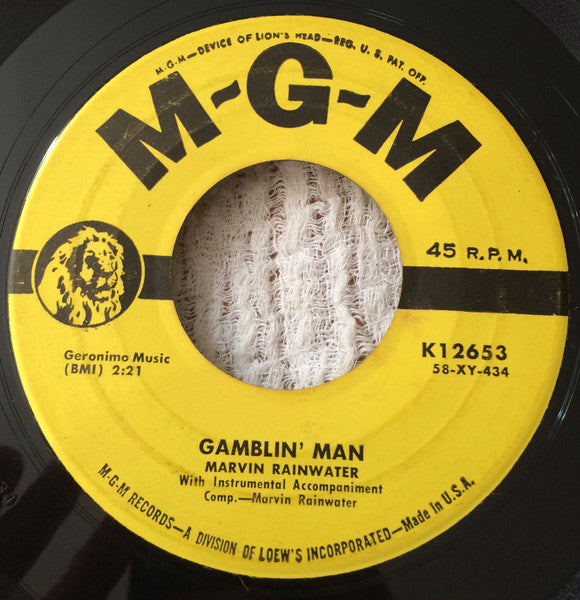 Marvin Rainwater : Moanin' The Blues / Gamblin' Man (7")