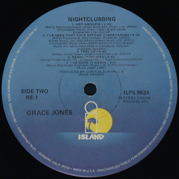 Grace Jones : Nightclubbing (LP, Album, Los)