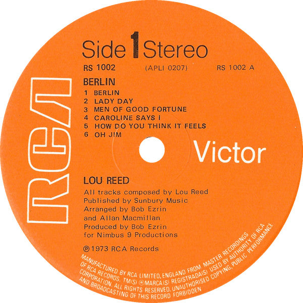 Lou Reed : Berlin (LP, Album)