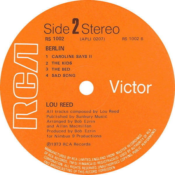 Lou Reed : Berlin (LP, Album)