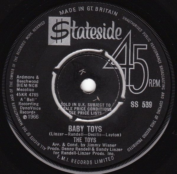 The Toys : Baby Toys / Happy Birthday Broken Heart (7", Single, Mono)