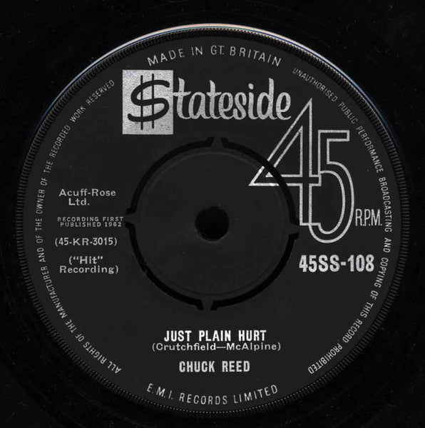 Chuck Reed (3) : Just Plain Hurt (7")