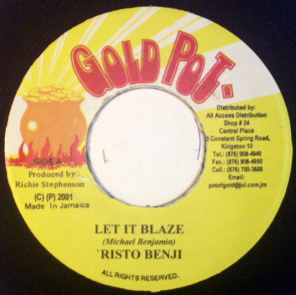 Risto Benji : Let It Blaze (7")