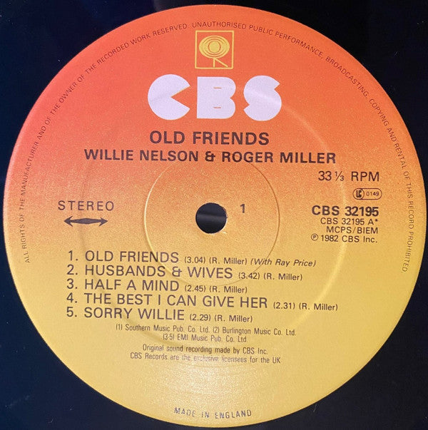 Willie Nelson And Roger Miller : Old Friends (LP, Album)