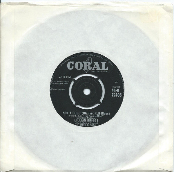 Lillian Briggs : Not A Soul (Blanket Roll Blues) (7", Single)