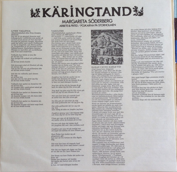 Margareta Söderberg, Arbete Och Fritid, Pojkarna På Storholmen : Käringtand (LP)