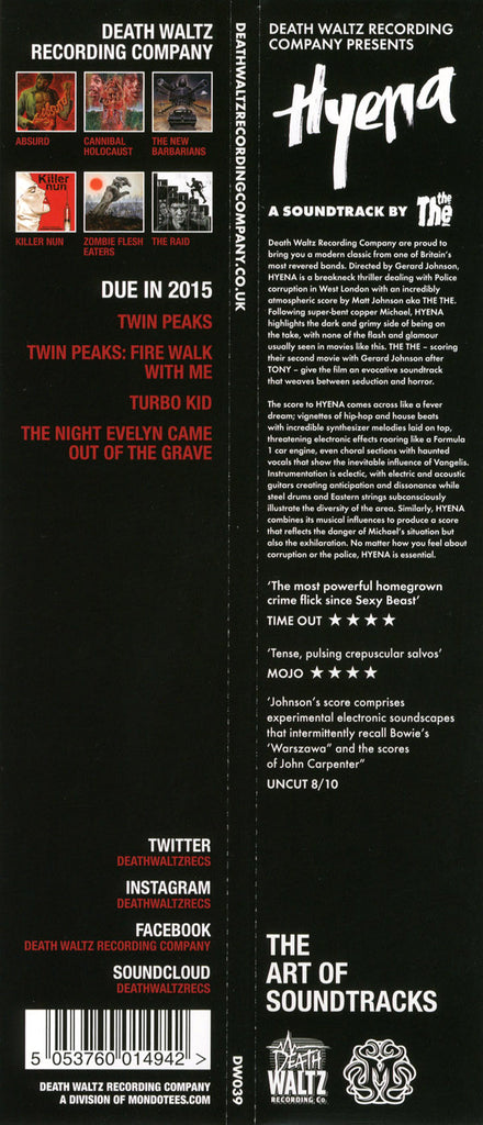 The The : Hyena (A Soundtrack By The The) (Album, Ltd + LP, Red + LP, S/Sided, Etch, Blu)