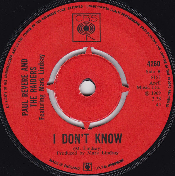 Paul Revere & The Raiders Featuring Mark Lindsay : Let Me  (7", Single)