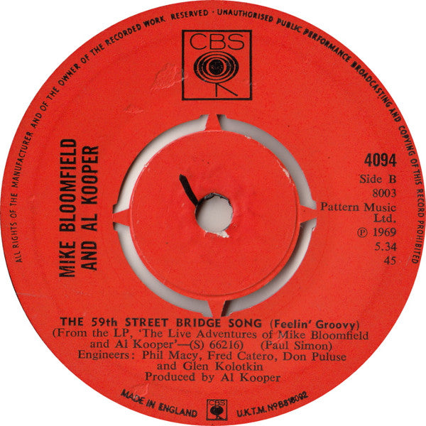 Al Kooper & Mike Bloomfield : The Weight (7", Single)