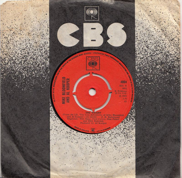 Al Kooper & Mike Bloomfield : The Weight (7", Single)