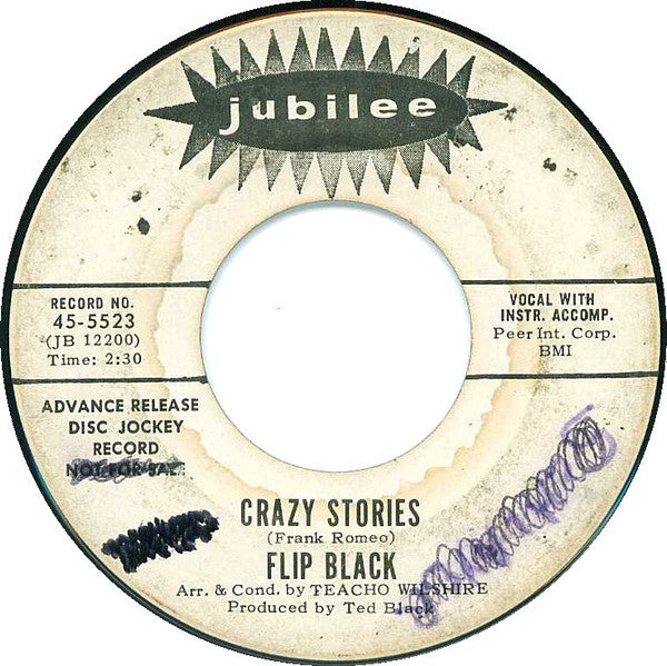 Flip Black : Suffer Now Baby, Suffer / Crazy Stories (7", Promo)