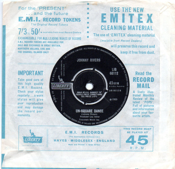 Johnny Rivers : Seventh Son / Un-Square Dance (7", Single)