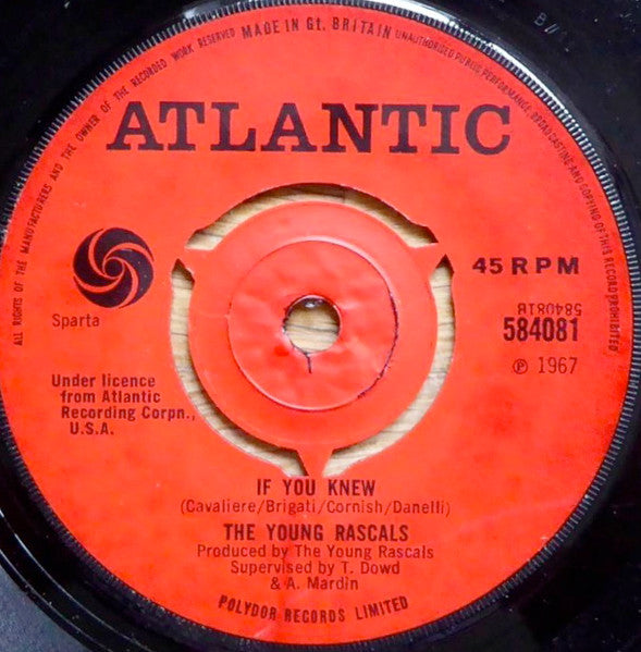 The Young Rascals : I've Been Lonely Too Long (7", Single)