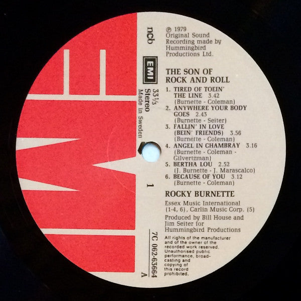 Rocky Burnette : The Son Of Rock And Roll (LP, Album)