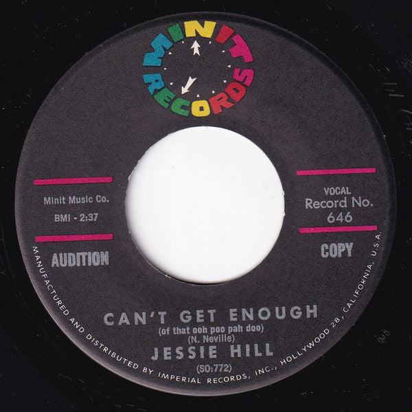 Jessie Hill : Can't Get Enough / The Pot's On A Strike (7", Promo)