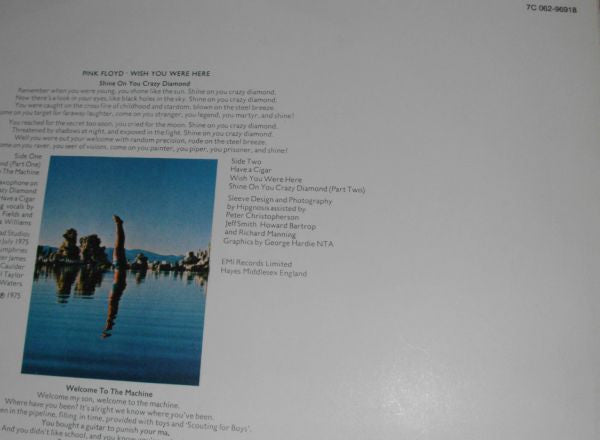 Pink Floyd : Wish You Were Here (LP, Album)