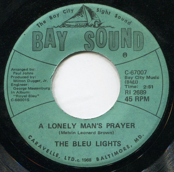 The Bleu Lights : Bony Moronie / A Lonely Man's Prayer (7", Single)