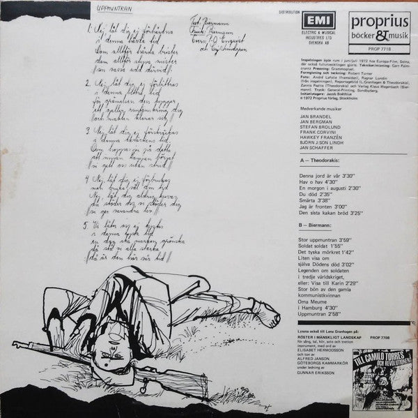 Lena Granhagen : Lena Granhagen Sjunger Theodorakis & Biermann (LP, Album, Sin)