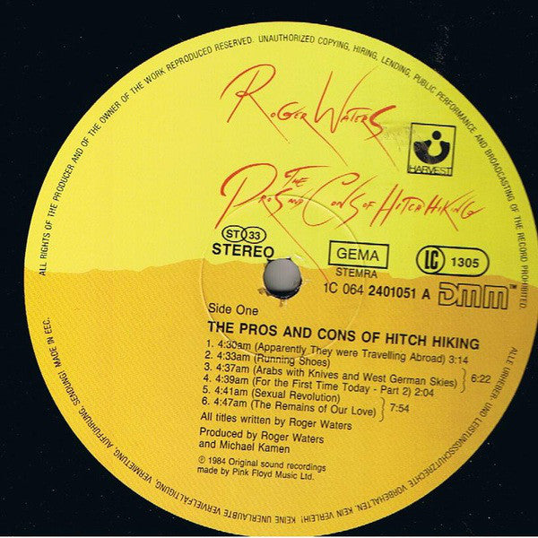 Roger Waters : The Pros And Cons Of Hitch Hiking (LP, Album, Gat)