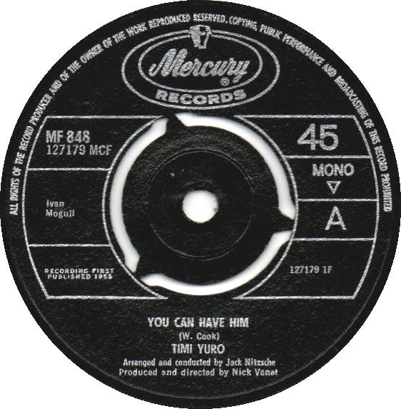 Timi Yuro : You Can Have Him (7", Single, Mono)